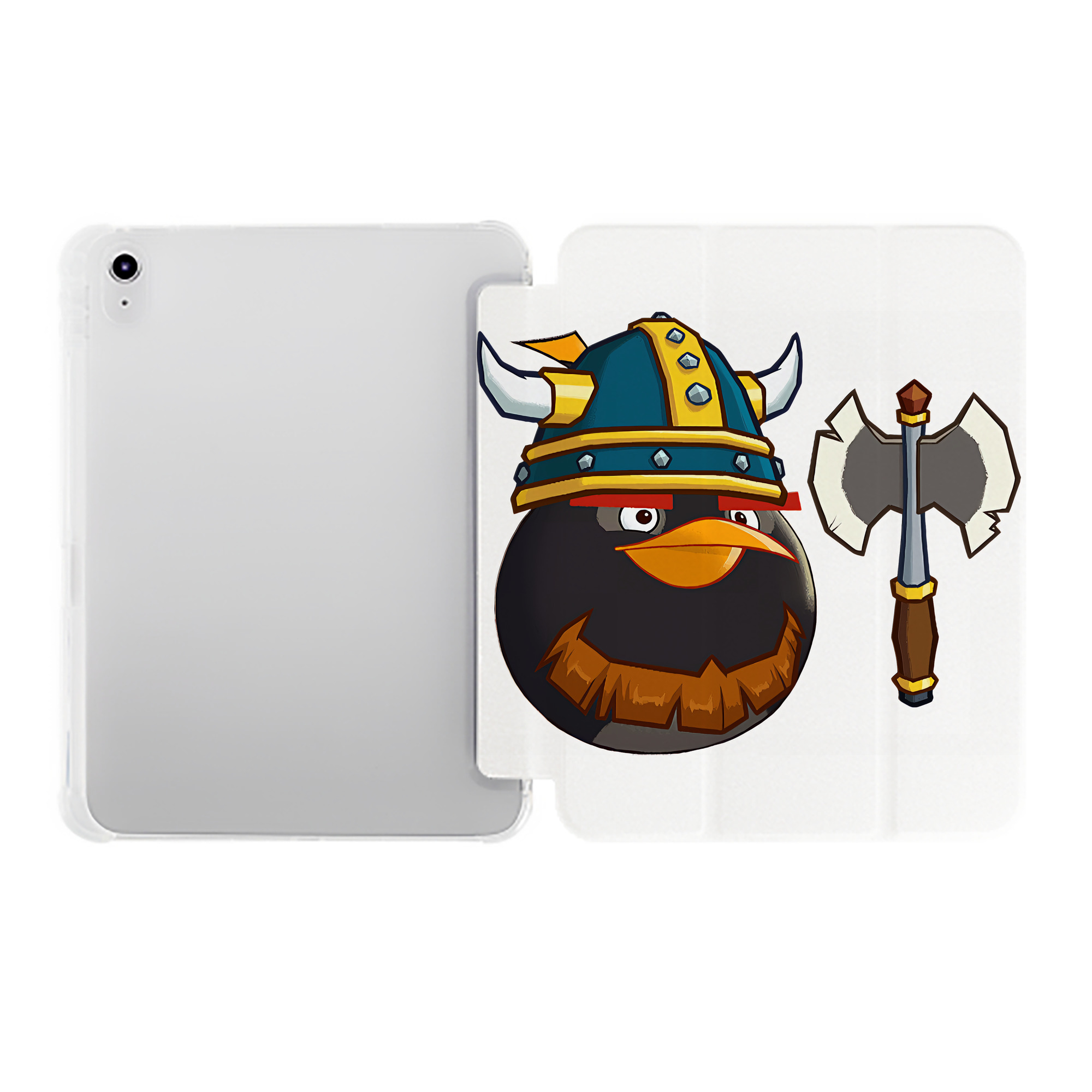 （画像用） Angry Birds アングリーバード IPad ケース ペン収納付き 三つ折りスタンド PUレザー×シリコン 対応機種9.5/10.5/10.9インチ